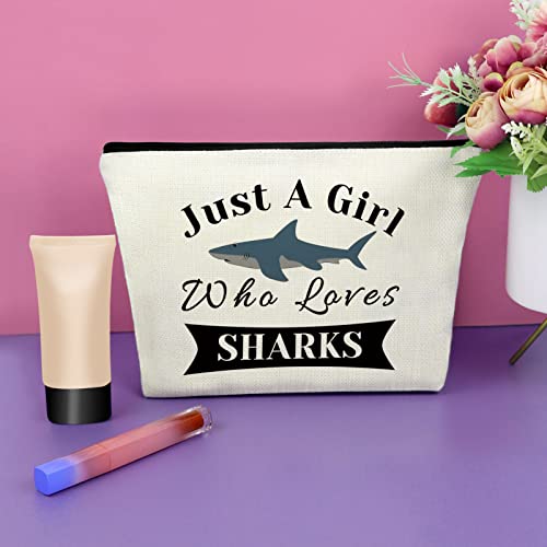 Sazuwu Shark Gifts for Girls Makeup Bag Shark Lover Week Birthday Gifts Animal Lovers Cosmetic Bag Christmas Graduation Present Cosmetic Travel Pouch - Image 2