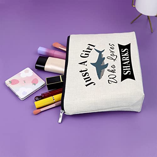 Sazuwu Shark Gifts for Girls Makeup Bag Shark Lover Week Birthday Gifts Animal Lovers Cosmetic Bag Christmas Graduation Present Cosmetic Travel Pouch - Image 5