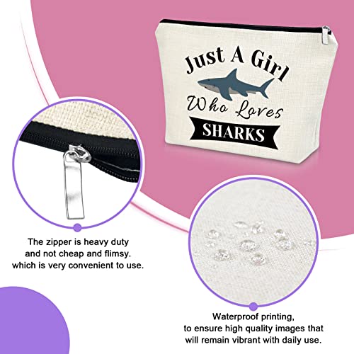 Sazuwu Shark Gifts for Girls Makeup Bag Shark Lover Week Birthday Gifts Animal Lovers Cosmetic Bag Christmas Graduation Present Cosmetic Travel Pouch - Image 3