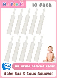 Mr. Penda 10 Pack Baby Windi the Gaspasser for Instant Natural Gas + Colic Relief (White)  - Image 1