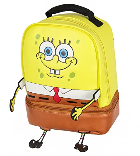 INTIMO Nickelodeon SpongeBob SquarePants Character Face Dual Compartment Lunch Box Bag - Image 1
