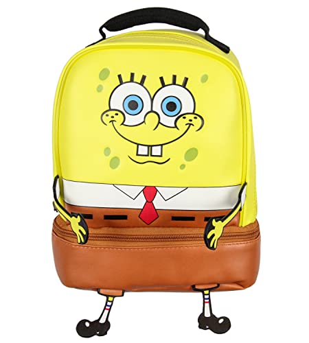 INTIMO Nickelodeon SpongeBob SquarePants Character Face Dual Compartment Lunch Box Bag - Image 3