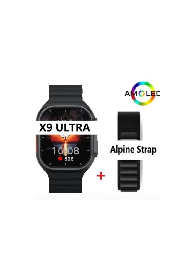 W&O Smart Watch X9 Ultra Super Amoled Display Screen And Aluminum Case Wireless Charging 49mm - Image 3