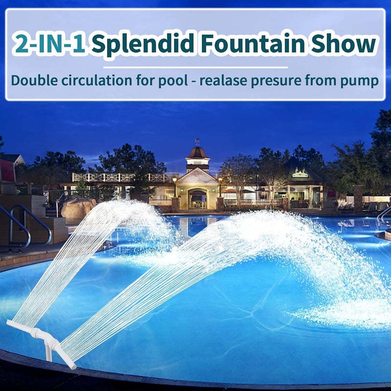 MAKINGTEC Water-Fountain Dual Spray Swimming-Pool-Accessories - Upgrade Above/Inground Waterfall Cooler, Adjustable 2 in 1 Spray Nozzle, High Pressure Pond Aerator, Garden Sprinkle Feature Outdoor Decor - Image 3