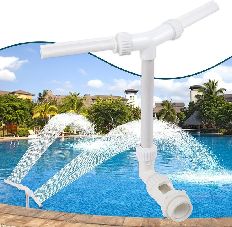 MAKINGTEC Water-Fountain Dual Spray Swimming-Pool-Accessories - Upgrade Above/Inground Waterfall Cooler, Adjustable 2 in 1 Spray Nozzle, High Pressure Pond Aerator, Garden Sprinkle Feature Outdoor Decor - Image 1