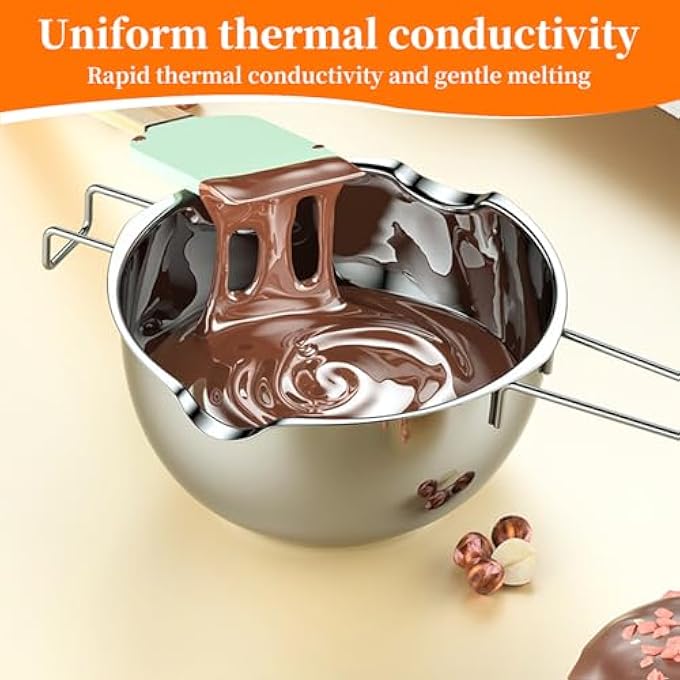 rayihni Stainless Steel Double Pot Kitchen Melting Pot Baking Tools 304 Chocolate Double Boiler For Melting Chocolate Butter Cheese Caramel And Candy 600Ml20Oz - Image 4