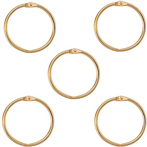 XMHF 2 Inch (5 Pack) Loose Leaf Binder Rings, Nickel Plated Steel Binder Rings,Keychain Key Rings, Metal Book Rings,Golden, for School, Home, Office - Image 4