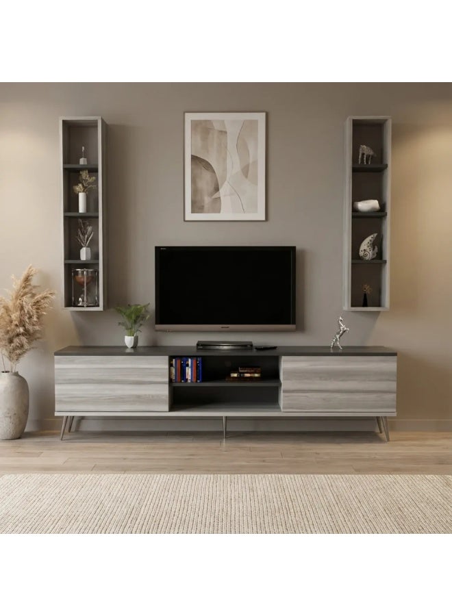 Stylish Home White and Grey TV, Coffee Table, and Coffee Corner Set - SH36 - Image 2