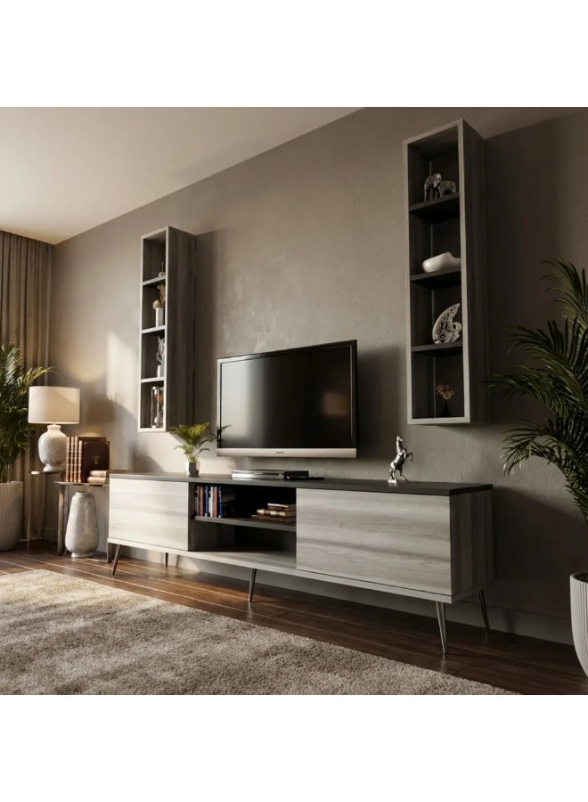 Stylish Home White and Grey TV, Coffee Table, and Coffee Corner Set - SH36 - Image 3