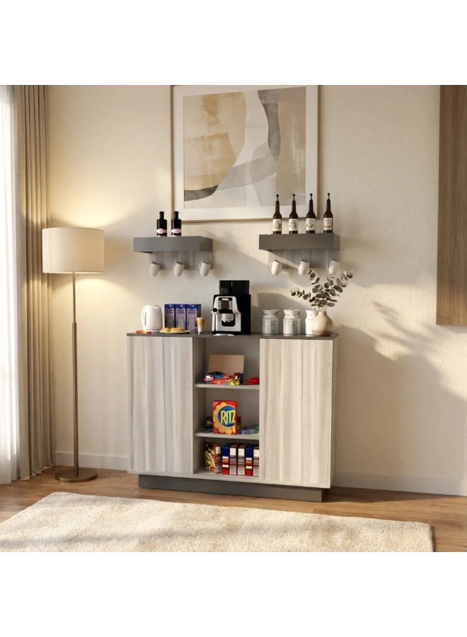 Stylish Home White and Grey TV, Coffee Table, and Coffee Corner Set - SH36 - Image 4