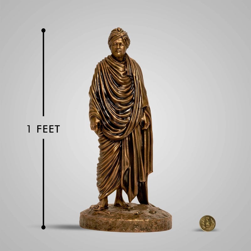 SILAII Swami Vivekananda Full Figure Sculpture Elegant Home Decor for Living Room Inspirational Indian Art Piece - Image 2