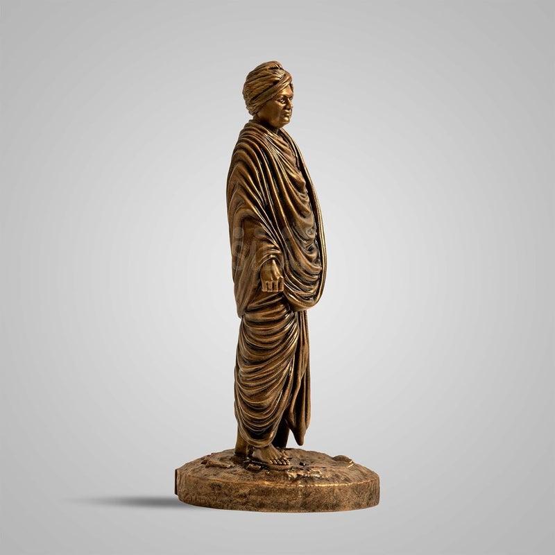 SILAII Swami Vivekananda Full Figure Sculpture Elegant Home Decor for Living Room Inspirational Indian Art Piece - Image 4