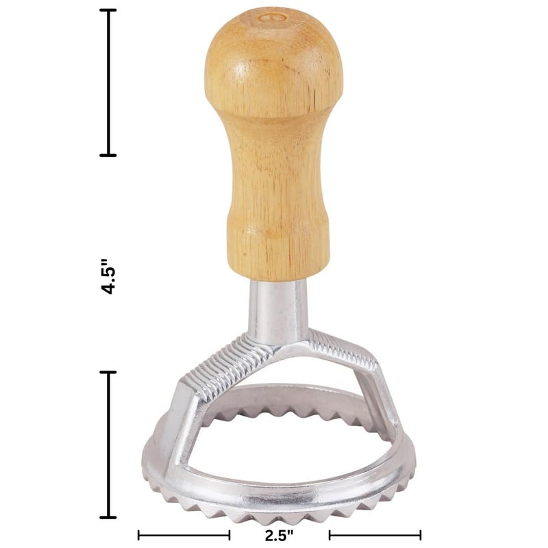Fante's Fantes Ravioli Maker Stamp Set, Round Stamp with Wooden Handle and Fluted Edge, 2.5-Inch, The Italian Market Original since 1906 - Image 3