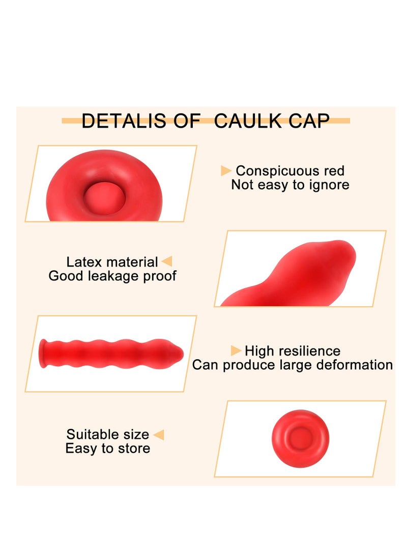 SYOSI Caulk Cap, 50PCS Red Caulk Saving Cap Caulk Sealer Saver Caulking Tube Tool, Caulk Saver Cap Caulk Finishing Tool, Caulk Nozzle for Sealing and Preserving, Red  - Image 3