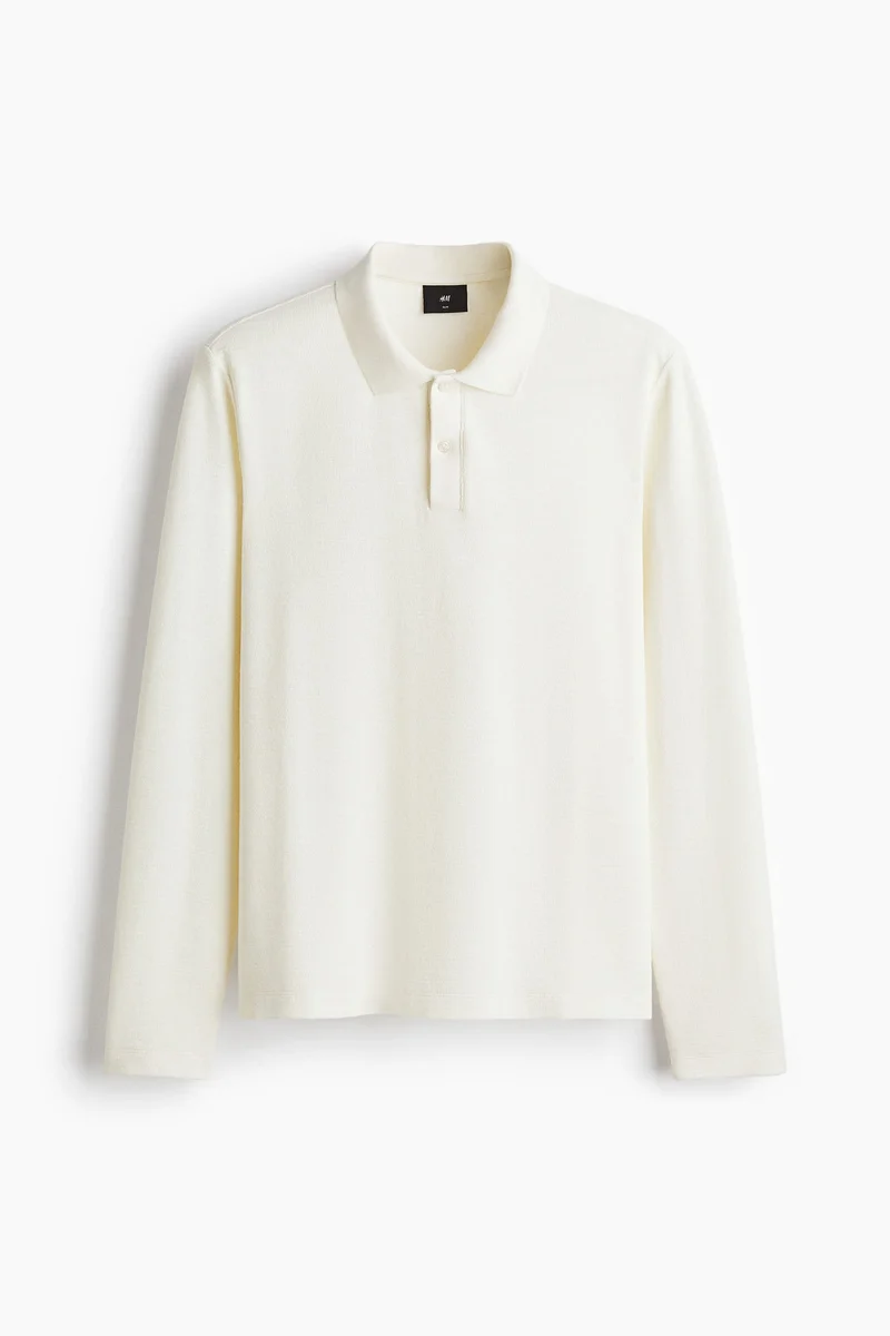 H&M Slim Fit Long-sleeve polo shirt