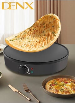 Denx Crepe Pancake Maker, Adjustable Temperature Control, 1000W, Electric Non-Stick Griddle Baking Pan , Black  - Image 1