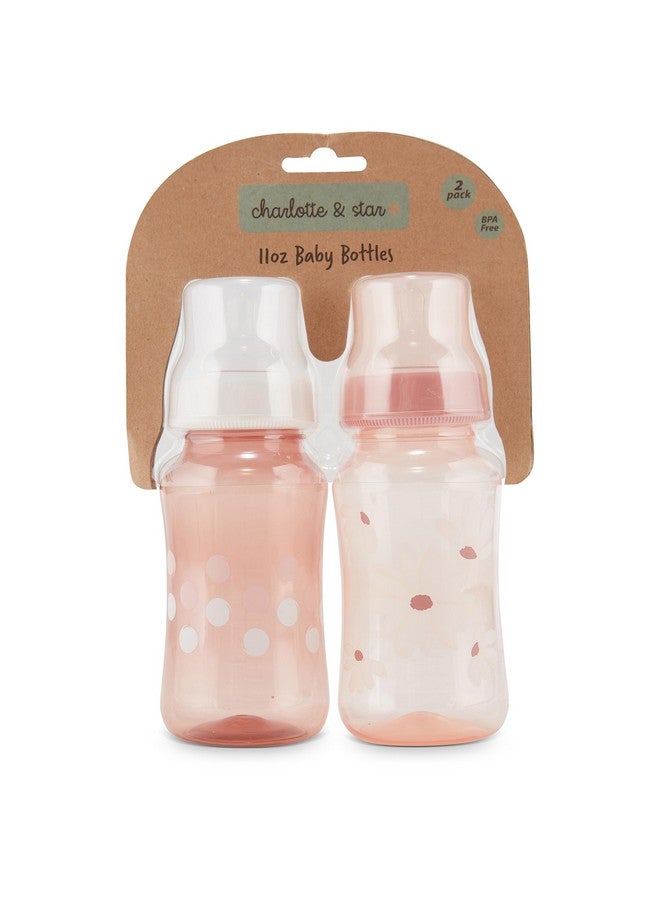 كادلي زجاجات أطفال فاخرة - عبوة من قطعتين - 11 أونصة، على شكل ساعة رملية، مطبوعات مرحة للأولاد والبنات، غطاء شفاف - خالية من مادة BPA - Image 1