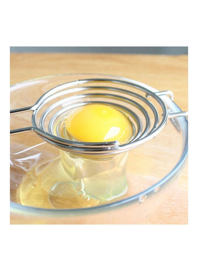 NIBEMINENT - Spiral Shape Egg White Separator With Long Handle Sliver - Image 1