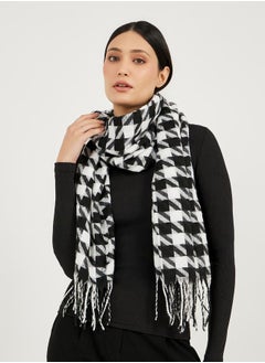 Styli Houndstooth Pattern Scarf  - Image 2