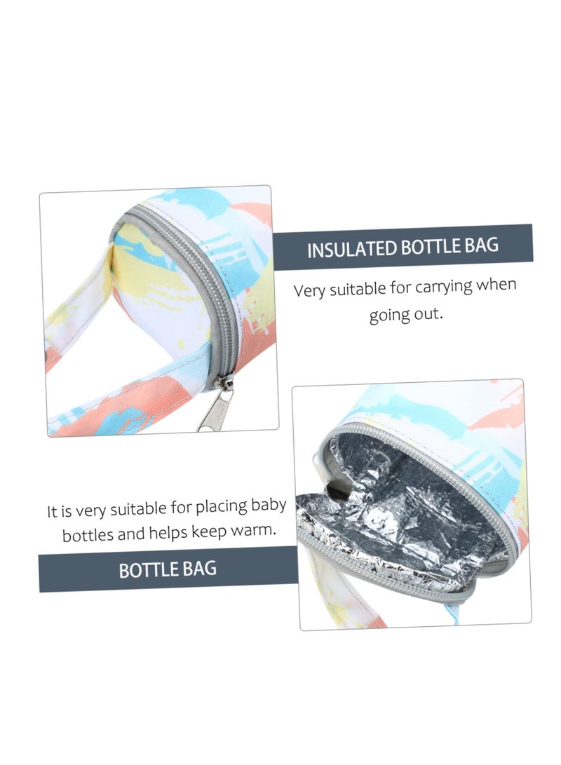 SYOSI حقيبة زجاجة رضاعة حرارية، حقيبة زجاجة لحليب الأطفال في الحضانة، حقيبة تبريد زجاجة الطفل، حقيبة كوب مياه للأطفال، ملحقات بيضاء مع طبقة داخلية من القطن لحليب الثدي، حقائب سفر حقيبة زجاجة محمولة - Image 4