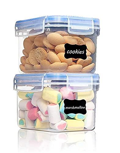 Diablos Airtight Kitchen Storage Containers Set of 2-500ml, Plastic Fridge Storage Container with Lock & Seal Lid, Blue - Image 1