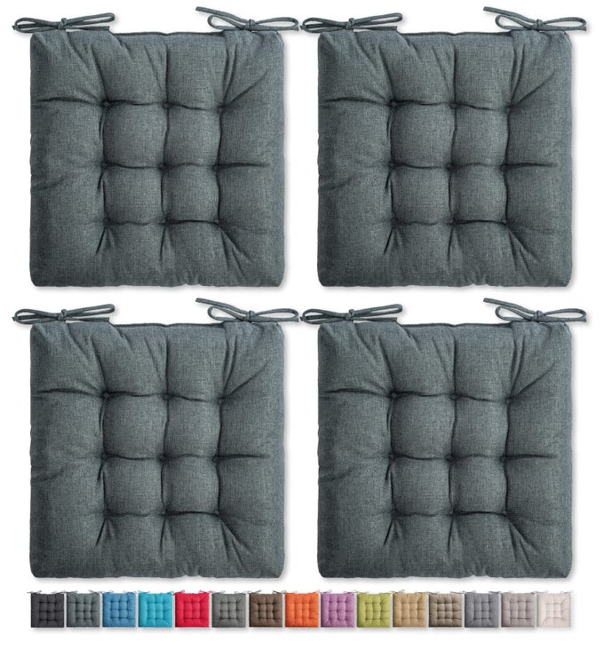 4 Pack Chair Cushions Seat Cushions Chair Pads Chair Mat for Indoor Outdoor Dining Chair Kitchen Chairs Dining Room Chairs 16 16 4 Pack Dark Grey