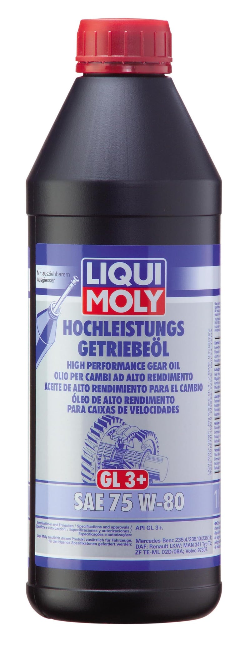 Liqui Moly High Performance Gear Oil (GL3+) SAE 75W-80 | 1 L | Gear Oil | Hydraulic Oil | SKU: 4427 - Image 4