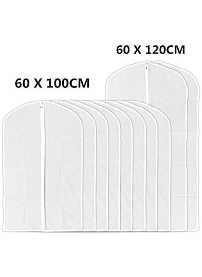 JCB CHIC - All Clear Garment Bags for Hanging Clothes, 10pcs/Set  Bags for Closet Storage, Plastic Dustproof Suit Cover Bags, Clothes Protectors Bag with zipper for Coats, Jackets, Shirts(8pcs 60×100cm+2pcs 60×120cm） - Image 1