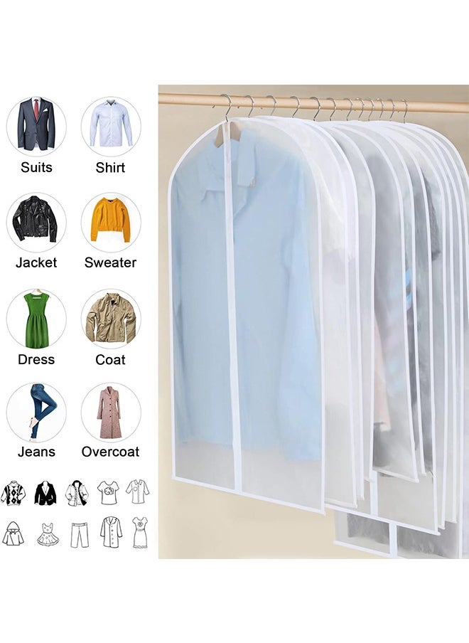 JCB CHIC - All Clear Garment Bags for Hanging Clothes, 10pcs/Set  Bags for Closet Storage, Plastic Dustproof Suit Cover Bags, Clothes Protectors Bag with zipper for Coats, Jackets, Shirts(8pcs 60×100cm+2pcs 60×120cm） - Image 1
