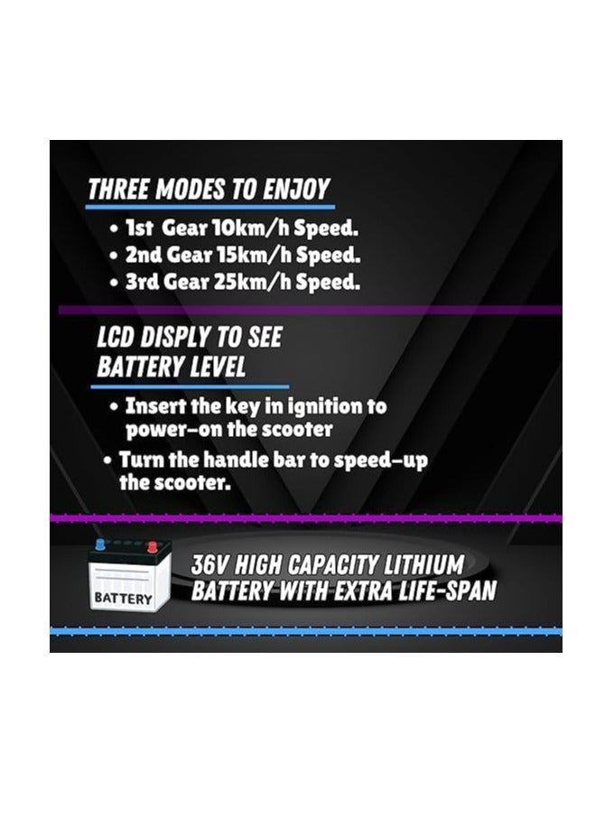 Shard Big-Drifting Scooter 3 Wheel Electric Scooter - 3 Lights - Shock Absorber Safety Gears Speed Up To 20KM/h Driving Modes- Bluetooth- Speaker mix spider red - Image 5