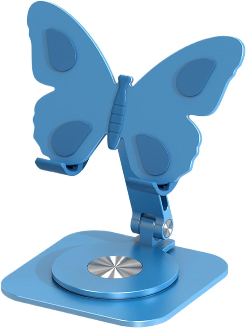 Blue Aluminum Alloy Non Slip Butterfly Phone Stand For Desk Office Travel - Image 1