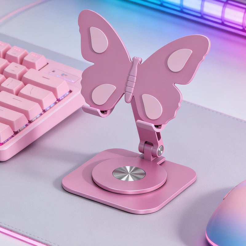 Blue Aluminum Alloy Non Slip Butterfly Phone Stand For Desk Office Travel - Image 4