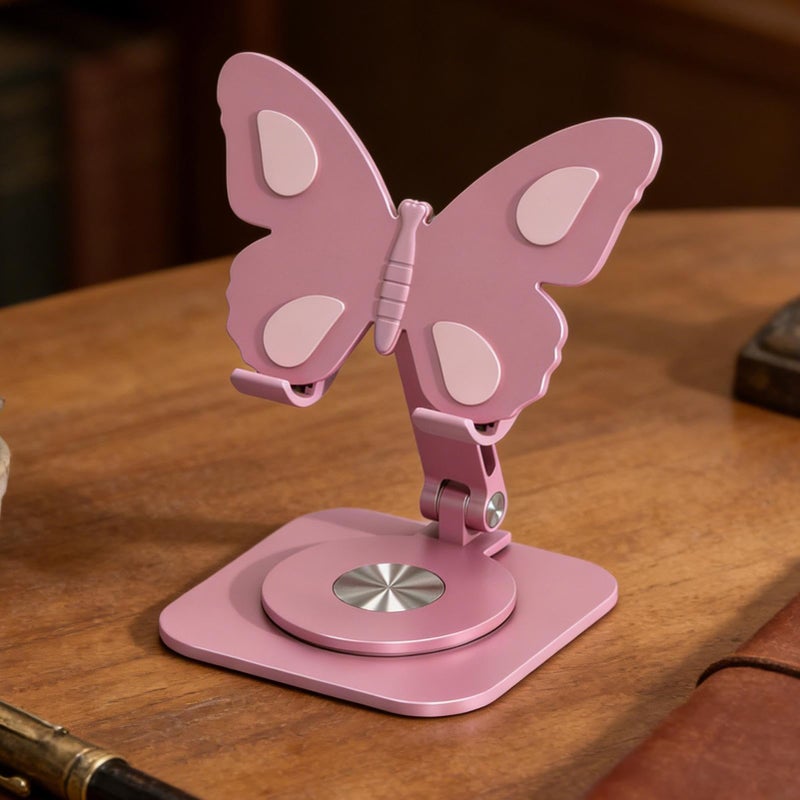 Blue Aluminum Alloy Non Slip Butterfly Phone Stand For Desk Office Travel - Image 3