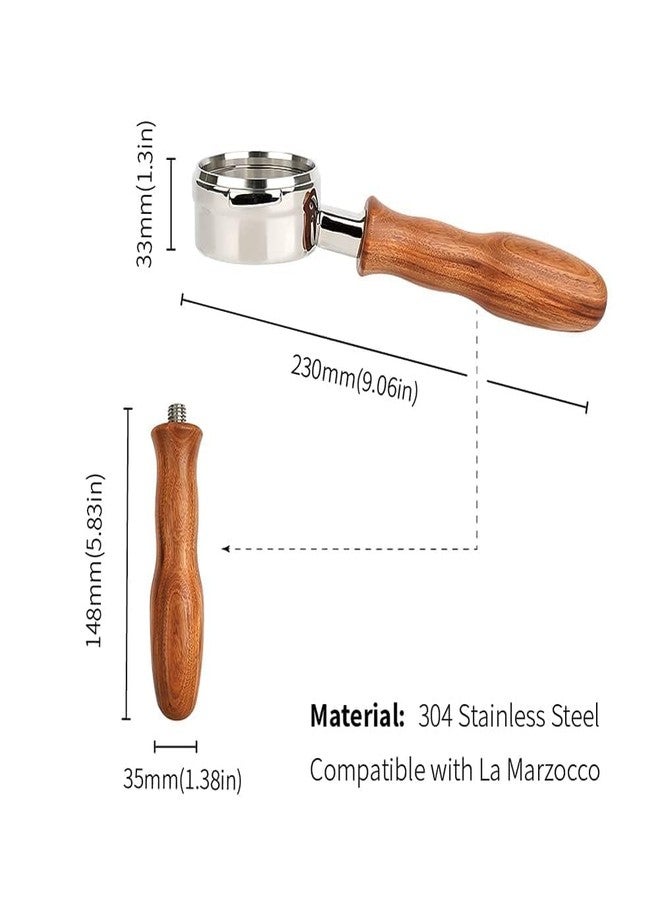 watchget Coffee Portafilter Handle M12 Wood Handle for La Marzocco Portafilter Handle Replacement - Image 2