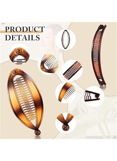 GELESE Banana Hair Clips Classic Clincher Combs Large Double Comb Fishtail Hair Clip Banana Ponytail Holder Clip for Women, 4 Styles 12 Pieces  - Image 2