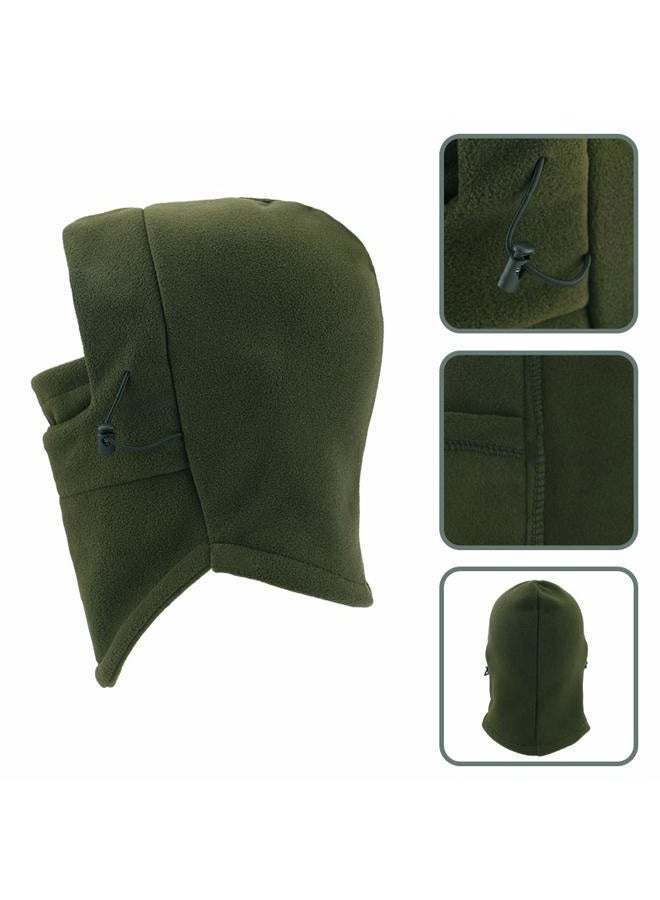 YQXCC F&NK Kids Winter Hats Balaclava Ski Mask Windproof Warm Adjustable with Fleece Lining Hat for Boys Girls (Army Green) - Image 5