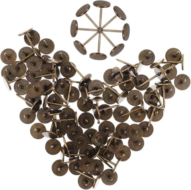 VILLCASE 150pcs Heavy Duty Metal Thumb Tacks Flat Head for Wall Decoration and Upholstery - Image 2