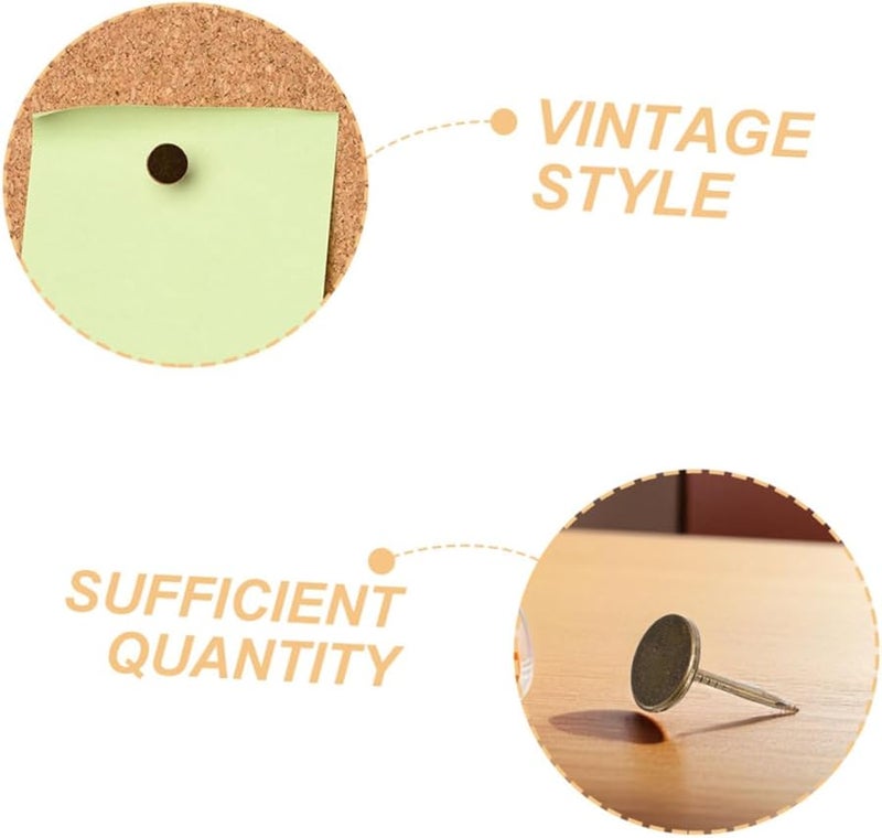 VILLCASE 150pcs Heavy Duty Metal Thumb Tacks Flat Head for Wall Decoration and Upholstery - Image 4