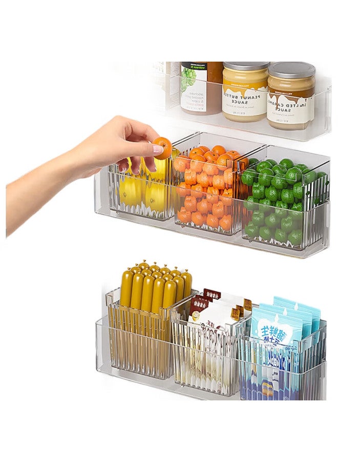 Canjiangjun Refrigerator Side Door Storage Box, 3-Pack, Food Preservation Container, Freezer Interior Shelf Organizer, Storage Box, Food Preservation Tool, White - Image 3