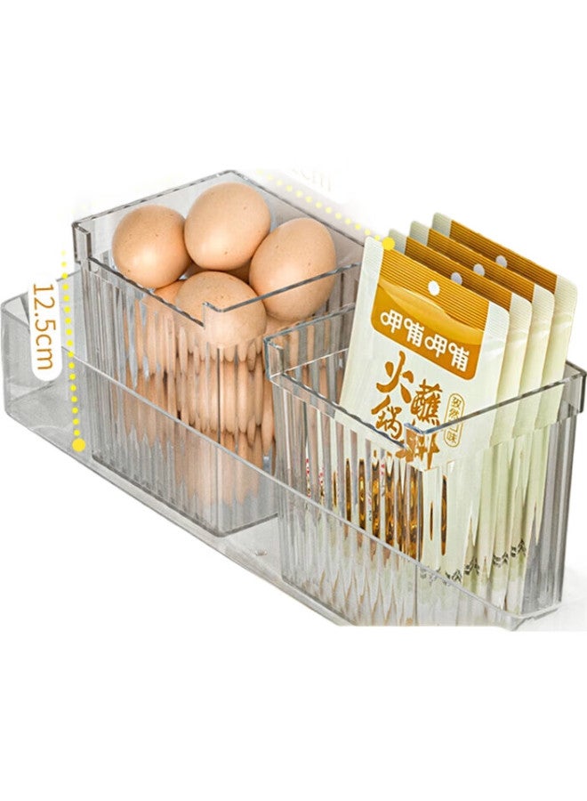 Canjiangjun Refrigerator Side Door Storage Box, 3-Pack, Food Preservation Container, Freezer Interior Shelf Organizer, Storage Box, Food Preservation Tool, White - Image 1