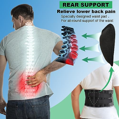 KONSEDIK Back Brace for Herniated Disc,Lower Back Pain Relief,Strain,Adjustable Lumbar Support Belt,with 6 Stays and Removable 3D Pad,for Men and Women Work,Lifting,Sciatica,Scoliosis(X-Large) - Image 2