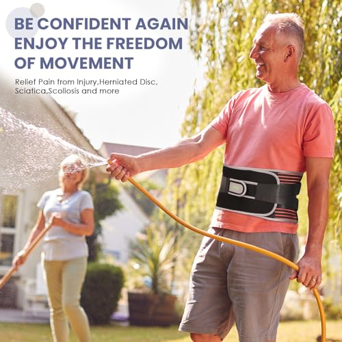 KONSEDIK Back Brace for Herniated Disc,Lower Back Pain Relief,Strain,Adjustable Lumbar Support Belt,with 6 Stays and Removable 3D Pad,for Men and Women Work,Lifting,Sciatica,Scoliosis(X-Large) - Image 4