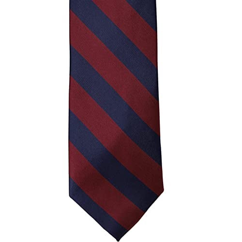 tiemart Striped Tie (Maroon and Navy) - Image 2