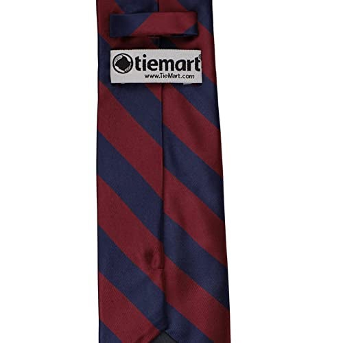 tiemart Striped Tie (Maroon and Navy) - Image 4