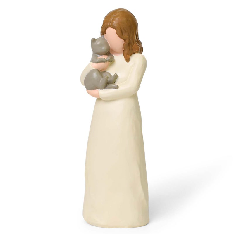 Cuayaes Grey Cat Memorial Gifts for Loss of Cat Sympathy Gift, Friendship Guardian Angel Statue Pet Remembrance Gifts for Women Cat Lovers - Image 1