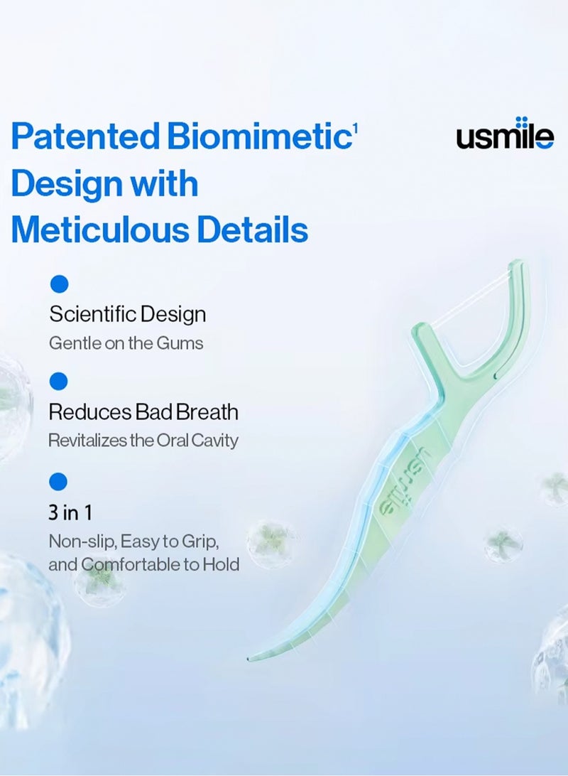 يو سمايل usmile -50 قطعة-التوأم خط التجديد مكافحة تسوس الأسنان خيط الأسنان عصا الأسنان تنظيف الأسنان العناية الفموية بين الأسنان (التجديد) - Image 4