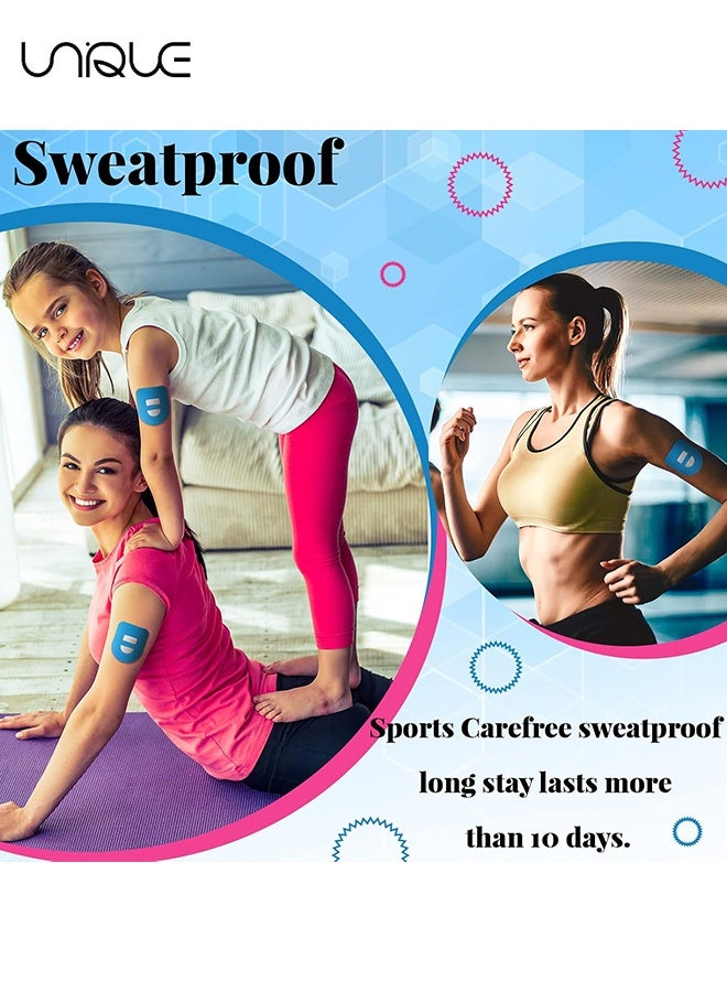 Unique 25 Pcs Overpatches for Omnipod 5, Adhesive Patches Waterproof with Stretchable Strap, Breathable, Adhesive Overpatches - Blue - Image 5