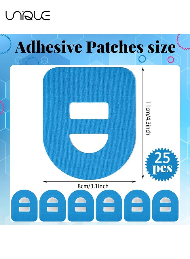 Unique 25 Pcs Overpatches for Omnipod 5, Adhesive Patches Waterproof with Stretchable Strap, Breathable, Adhesive Overpatches - Blue - Image 2
