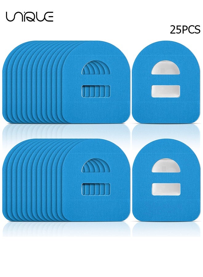 Unique 25 Pcs Overpatches for Omnipod 5, Adhesive Patches Waterproof with Stretchable Strap, Breathable, Adhesive Overpatches - Blue - Image 1