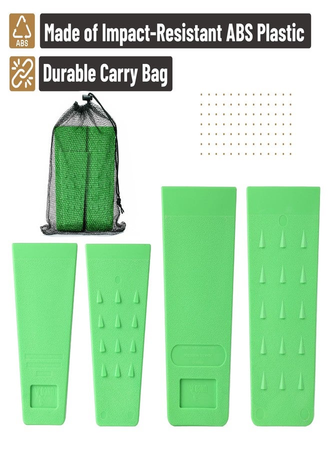 UNCO- Tree Felling Wedges with Spikes, 4 pcs, 5.5" and 8", Green, Plastic Wedges for Tree Cutting, Logging Tools and Equipment - Image 3